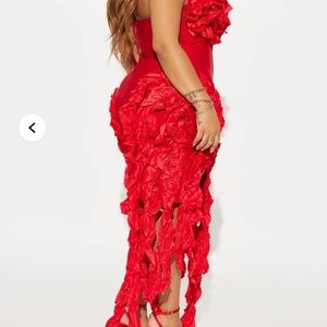Fashion Nova Red Strapless Dress